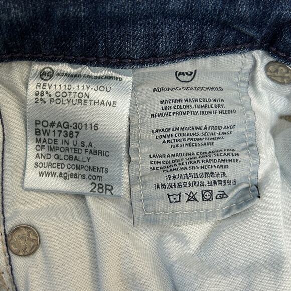 AG Adriano Goldschmied Jeans Size 28 R The Stilt Cigarette Leg Medium Blue Wash - Picture 6 of 8